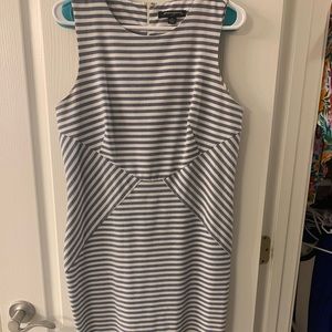 Grey and White Striped Dress